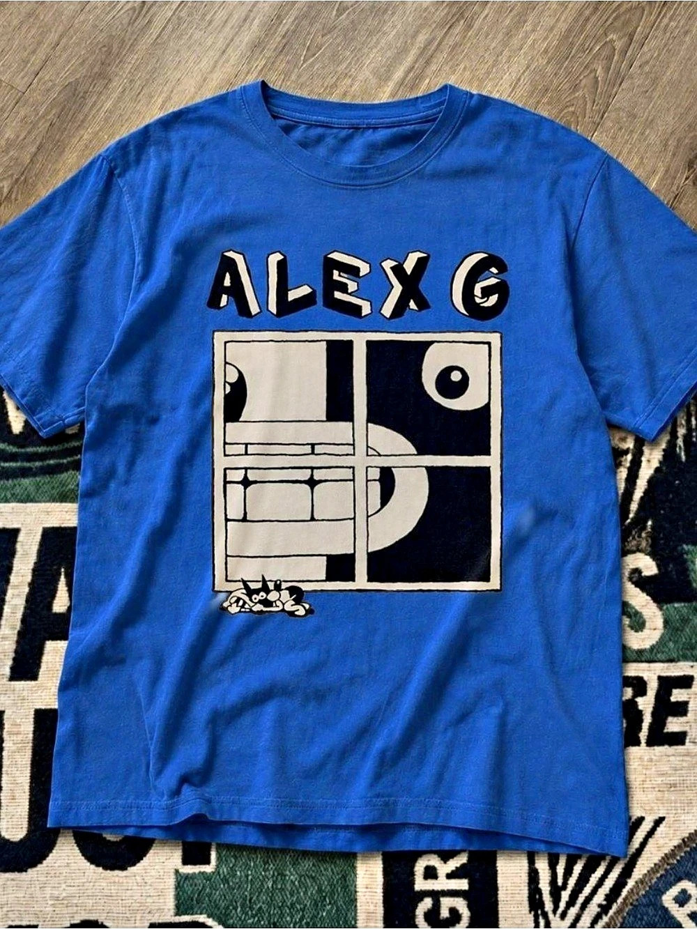 Gildan Heavy Cotton T-Shirt 5000 Graphic Tee Blue & White